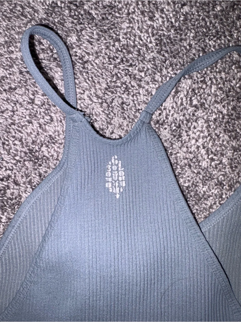 Free People Halter Blue-Grey Tank Top Size Small